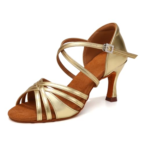 Ballroom Latin Dance Shoes for Women Open Toe Salsa Tango Professional Dance Shoes 3 Inch