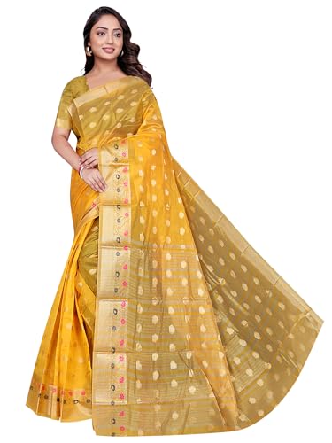 Image of Sarees for Women Wear Organza Silk Banarasi Sari Kanjivaram Pure Paithani Wedding Original Kanchipuram Pattu Sadi with Blouse Piece 2026 (KeriFlower)