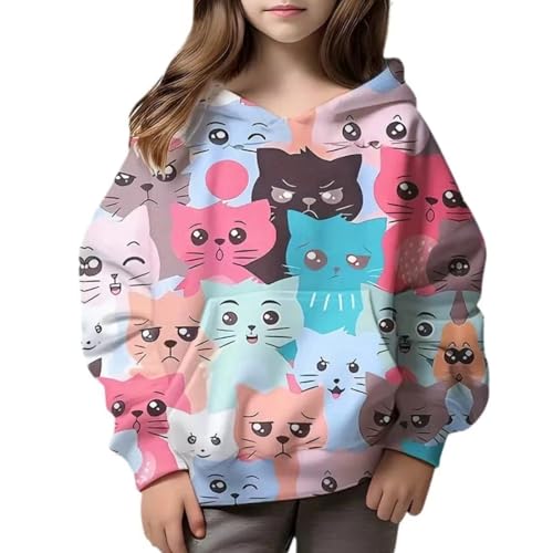 Girls Hooded Sweater Sweater 3d Pullover Cartoon Hooded Fashion Sweater Top With Pocket