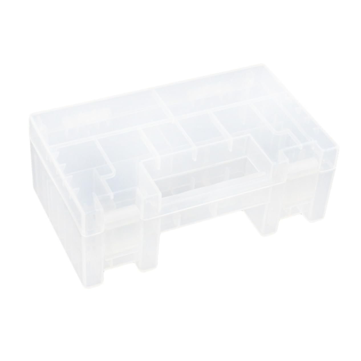 OSALADI Mini Portable Clear Battery Case Organizer for Aa AAA and Batteries Lightweight Leakproof Storage Box with Carrying Handle Durable Design