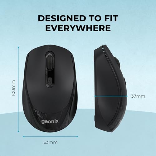 Image of Geonix Nimbus 03 Optical Wireless Mouse, Range 10m, 4 Buttons; 2.4GHz Nano Receiver, 3 DPI Modes, 2*AA Cell, Optical Orientation, Plug & Play