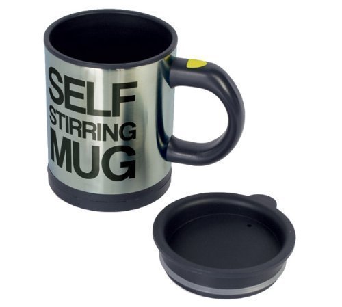 Tazza con scritta Self stirring mug (in lingua