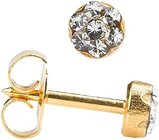 Studex Large 5mm Clear Daisy Gold Plated Ear Piercing Stud Earrings