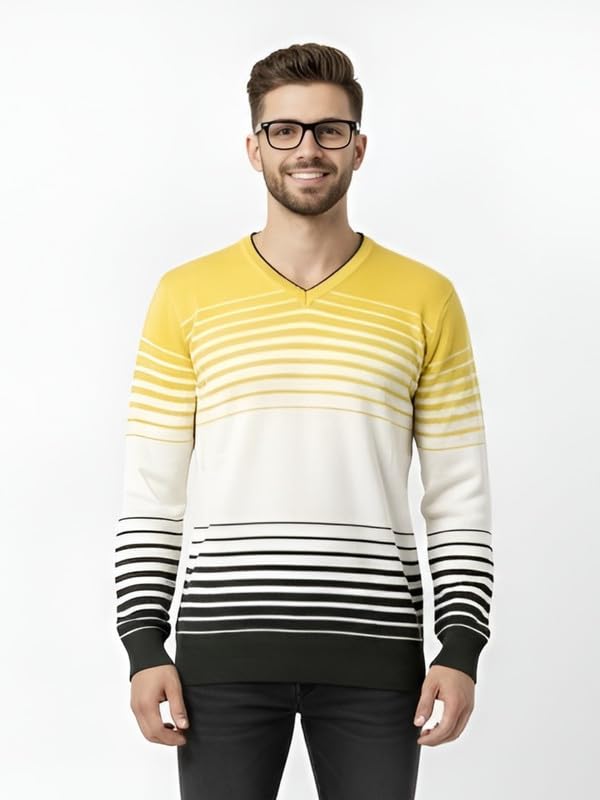 forwards V-Neck Full-Sleeve Knitted Sweater for Men-picture-20