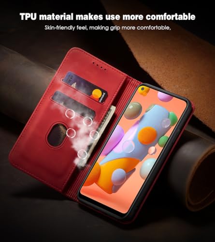 Asuwish Capa carteira flip para celular Samsung Galaxy A11/M11 com protetor de tela de vidro temperado, fecho magnético, capa fólio, compartimento para cartão de crédito, suporte, acessórios para