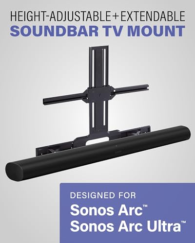 SANUS TV-Halterung für Sonos Arc Soundbar, Höhe und Tiefe verstellbar für Dolby Atmos, universell kompatibel mit SANUS und Anderen TV-Halterungen, einfache Montage, OSSATM – Bild 3