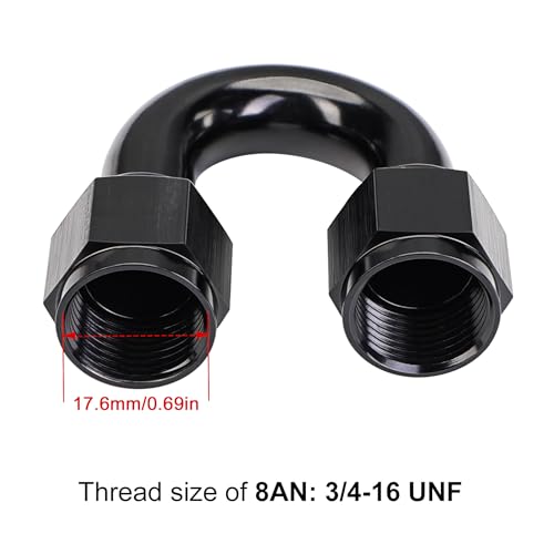 Image of EVIL ENERGY 8AN Female to 8AN Female 180 Degree Swivel Coupler Union Fitting Adapter Aluminum Black