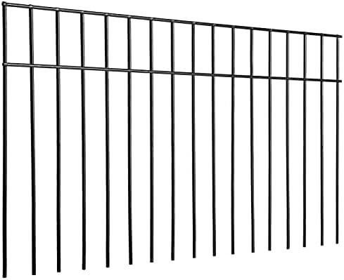 No Dig Fence 24x15-inch Animal Barrier Fence Underground Decorative Garden Fencing with 1.5 Inch Spike Spacing Dog Fence for The Yard Metal Fence Panel Ground Stakes for Outdoor Patio (5 Pack)