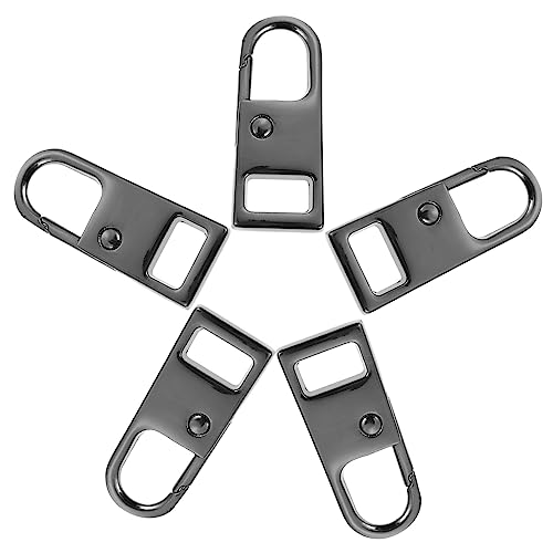 ERINGOGO Metal Zipper Puller Tabs 5 Pcs Set Zipper Pulls for Backpacks Suitcases and More Black