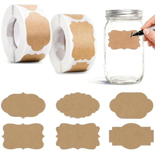Catálogo de Material para etiquetado que puedes comprar esta semana. 46 Etiquetas Personalizadas, 2 Rollos De Etiquetas Adhesivas Para Frascos, Organización Del Hogar Y Oficina, Seis Diseños Diferentes, Material De Papel Kraft (500 Tabletas)