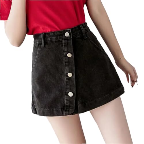 Short en jean décontracté pour femme noir vintage taille S pour vacances