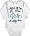 Shirtracer Patenonkel Baby - Willst du Mein Pate Sein? - türkis - 3/6 Monate - Weiß - Paten - BZ30 - Baby Body Langarm