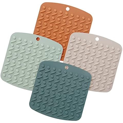 Topf-Untersetzer Silikon Uktunu 4er Set Topfuntersetzer Anti-Rutsch Topflappen Spülmaschinenfest Hitzebeständigerung Rutschfest und Hitzebeständig Cover