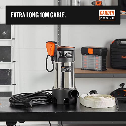 VonHaus Submersible Water Pump with AntiKinking 8m Hose (1100W