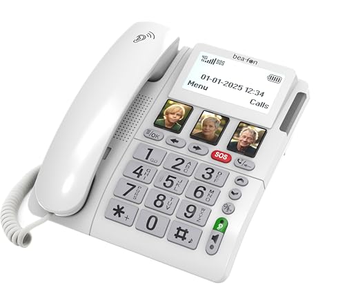 Téléphone de bureau 4G Beafon pour rassurer les proches avec bouton SOS sans fil