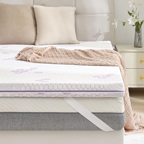 SINWEEK 3 Inch Memory Foam Mattress Topper King Size, Soft Mattress Pad for Back Pain Relief, High Density Foam Bed Topper with Textured Cover, CertiPUR-US Certified Cover