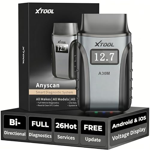XTOOL A30M OBD2 Scanner Bluetooth, Car Diagnostic Tool with 26+ Reset, Bi-Directional with All System Diagnostic Scanner, DPF Regeneration Tool for Android & iOS, Lifetime Free Update, CAN FD