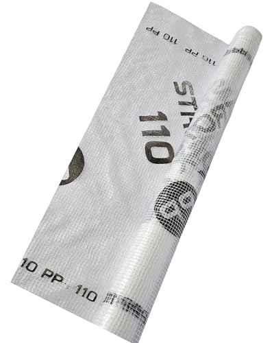 EraGreen Membrane de sous-toiture Premium 110 g/m² - Film de toiture largeur 1,50 m (vendu au mètre) Résistant aux UV - Membrane de sous-couverture flexible...