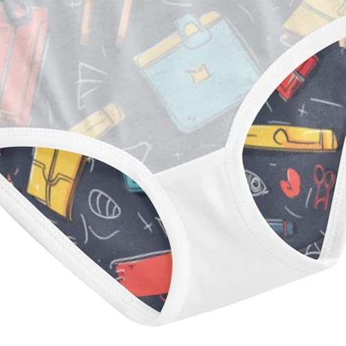 ZZKKO Blackboard Notebooks Pens Girls Underwear Toddler Panties for Girls Comfort Brief Size 8Y4