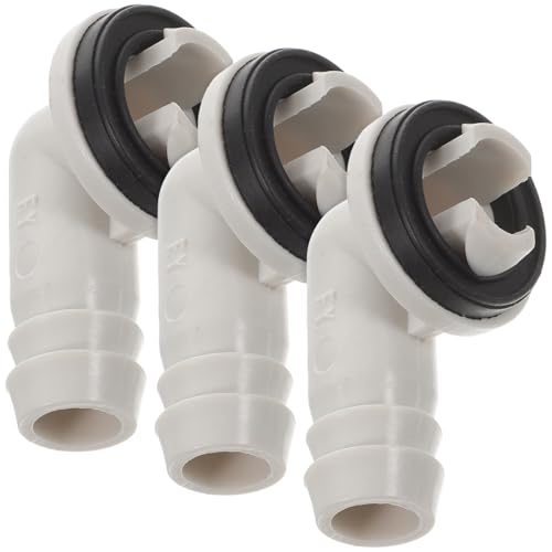 DOITOOL 3 Pcs Connecteur de Tuyau de Vidange de Climatiseur 15mm - Raccord Coudé d'Évacuation des Condensats avec Anneau en Caoutchouc Anti-Fuite - Adaptateur Unité AC Fenêtre Vidange Efficace