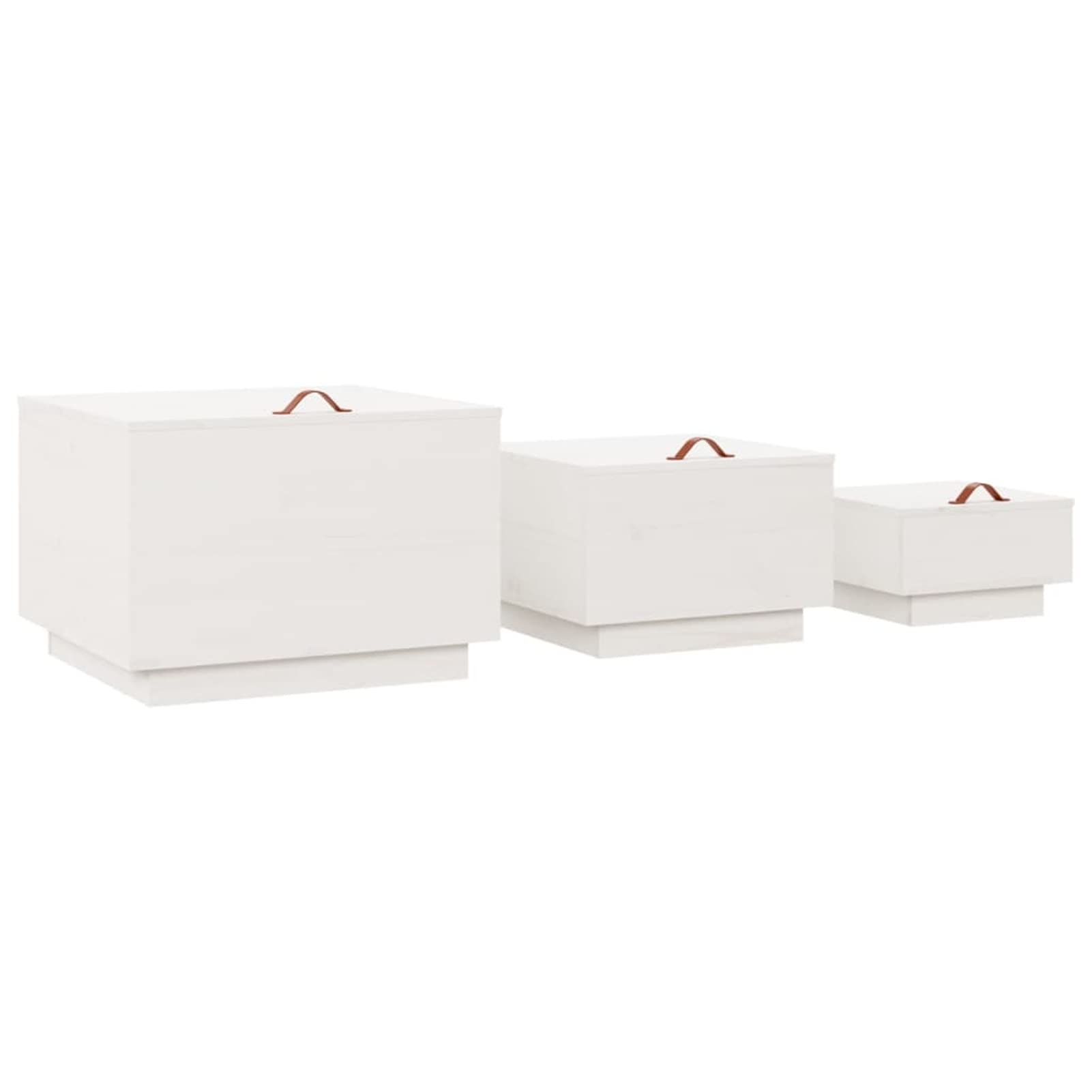 Cajas de almacenamiento con tapas, 3 piezas, pino macizo, cubo de almacenamiento/organizador, contenedor de oficina en casa