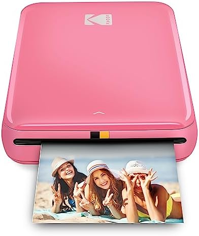 KODAK Step Instant Color Photo Printer with Bluetooth/NFC, Zink Technology & KODAK App for iOS & Android (Pink) Prints 2x3” Sticky-Back Photos.