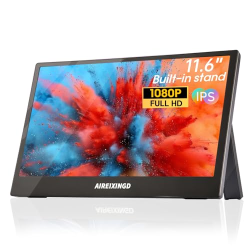Image of Portable Monitor 11.6'' 1080P FHD Weighs 450g, Portable Monitor for Laptop with Built-in Stand, Compatible with Type-C /Mini HDMI, Suitable for Laptop, PC, Mac,Phone, Xbox. Travel Monitor.