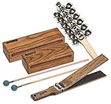 Timber Drum Company Timber Drum Co. T90 Made in USA Ride Pack mit Schlittenglocken, Slapstick, mittelgroße und große Holzblöcke, Harte Polyhammer