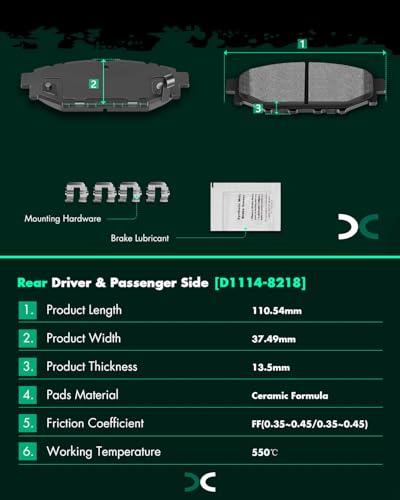 Image of SCITOO D1114 D929 Front Rear Ceramic Brake Pads Sets Fit For Subaru For Forester 2011-2013,For Impreza 2008-2011 2013,For Legacy 2005-2013,For Outback 2005-2013