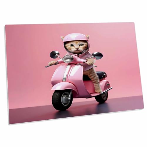 Alfombrilla para escritorio con gatito en scooter miniatura 1