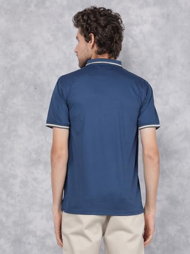 Image of Crimsoune Club Men's Blue Polo Neck T-Shirt