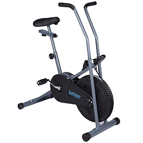 Image of Fitkit FK600 Steel Airbike with Free Diet Plan (Black /Grey)
