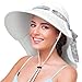 Womens Sun Hats Neck Flap Large Brim UV Protection Foldable Fishing Hiking Cap