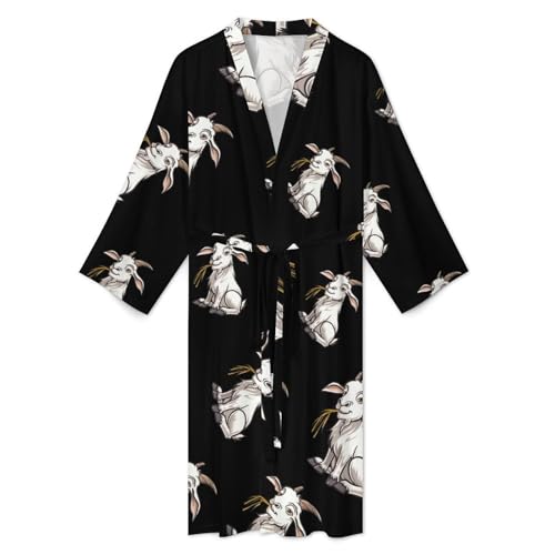 Goat Men's Soft Robes Lightweight Long Bathrobe Loungewear for Bath Shower3