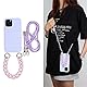 Emlivi Handykette Hülle mit Armband für iPhone 14 Necklace Handyhülle Nylon Schultergurt Silikon Cover mit Kordel zum Umhängen Schutzhülle mit Stylische Band Case für iPhone 14, Sandrosa