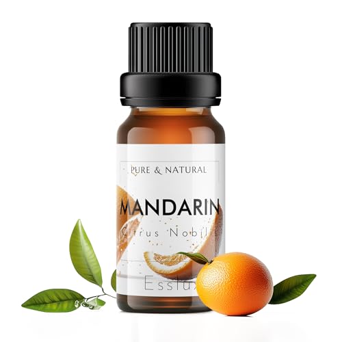 Image of Esslux Mandarin Essential Oil | 100% Pure Natural Oil for Diffuser & Aromatherapy | Ideal for Skin Care, Soap Making, Candles & Perfume | Fresh, Citrusy Scent for a Revitalizing Experience, 10 ML