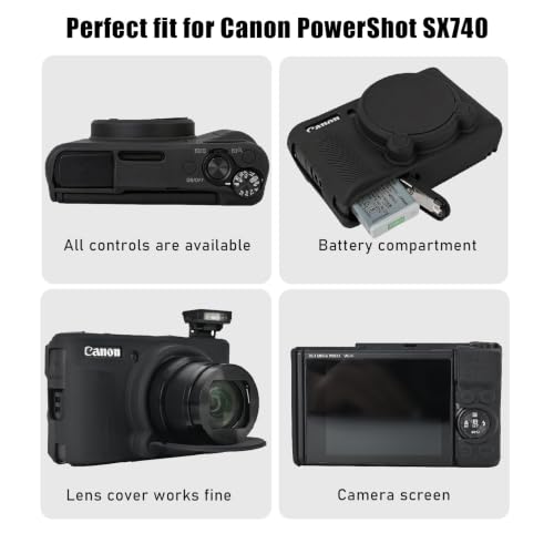 Funda Silicona para Canon PowerShot SX740 HS Negra miniatura 3