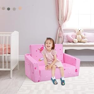 Kidscouchfoldablekidssofa2in1childrenconvertiblesofastoloungerfoldouttoddlerssofabedforplayroombedroomlivingroomsboysandgirls Urban Country Home Decor Kids couch foldable kids sofa 2 in 1 children convertible sofas to lounger fold out toddlers sofa bed for playroom bedroom living rooms boys and girls urban country home decor