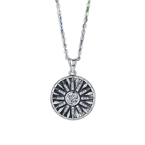 Bijoux d'exception : Collier pendentif fleur noir en zircon cubique
