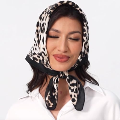 Leopard Cheetah Print Head Scarf Women Neckerchief Scarf for Hair Wrapping at Night Bandana Square Scarf4