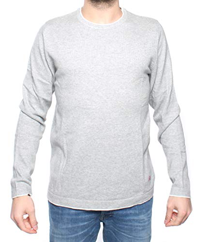 JACK & JONES Jorkaben Knit Crew Neck, suéter Hombre, Gris (Light Grey Melange), Large