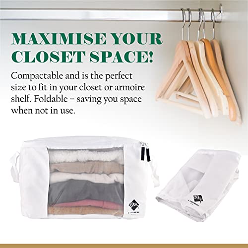 Moth Protection Sweater Storage For Closet – 2 Large Cotton Garment Bags, 30 Cedar Rings, & Mesh Window For Cashmere Sweaters – Wool & Cotton Sweater Organizer By Cashmere Kiwi, 15 X 11 X 9 In #TOP3