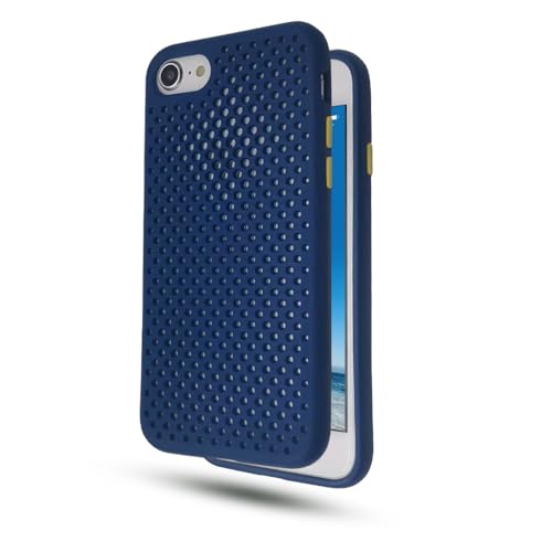 mbestor Heat Dissipation Case Compatible with iPhone SE 2022, iPhone SE 2020, iPhone 8(4.7 inch), iPhone 7(4.7 inch), Ultra Slim and Cooling Hollow Breathable Protective(Blue)