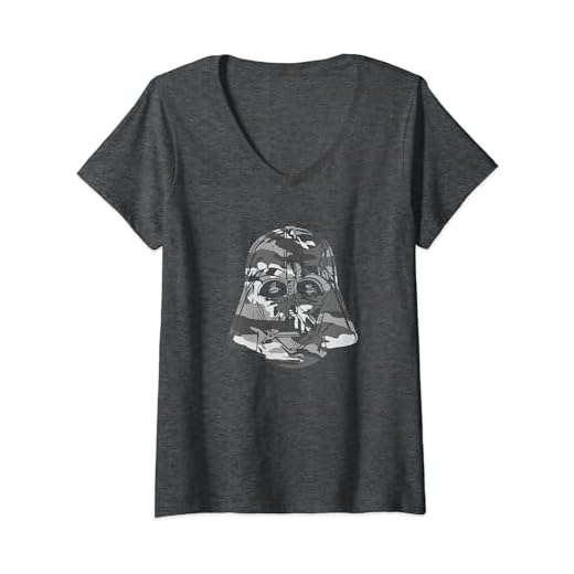 Mujer Star Wars Darth Vader Grey Camo Helmet Fill C1 Camiseta Cuello V