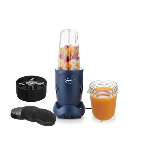 Pigeon By Stovekraft Quick Blend | Grinder Juicer Blender Smoothie Maker All-in-1 Machine | 400 Watt | 2 Jars- Multiuse Jar 500ml, Dry Grind 300ml, 1 