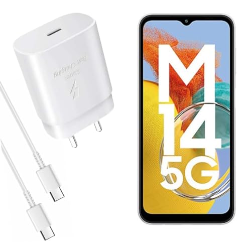 Image of 25W Charger Adapter Compatible with Samsung F23 /M33 /M34 /F34 /M14 /A14 /F14 / S21 Fe /S23 /S22 Ultra Mobile Phone Charger USB-C True 25 Watt 5G Cellular Phone Charging, Whiter (CXZ26)