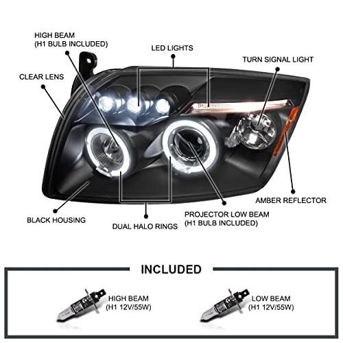 Spec-D Tuning Projector Led Black Compatible With 2007-2012 Dodge Caliber Left + Right Pair Headlamps Assembly #TOP2