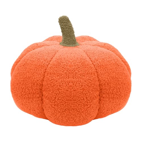 HAICN Orange Pumpkin Decoration Simulated Plush Pumpkin Throw Pillow Pumpkin Shaped Pillow Cushion Halloween Sofa Throw for Sofa Bedroom Halloween Thanksgiving