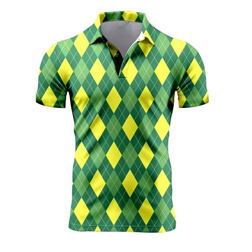 Polo para hombre con estampado divertido de los 80s y 90s de golf, manga corta, Dry Fit Performance miniatura 1