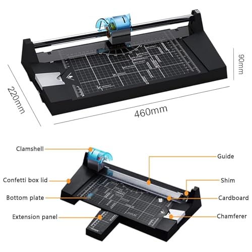 Taglierina a ghigliottina resistente, con 4 lame per linee dritte/ondulate/tratteggiate, ideale per carta, foto, artigianato, PVC